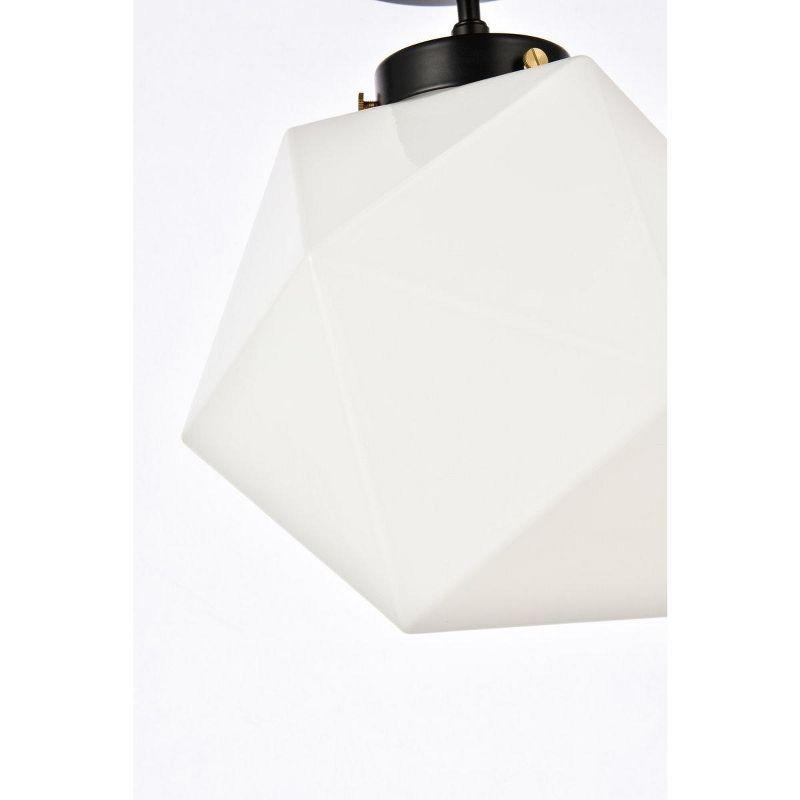 Elegant Lighting Lawrence 1 light black and white glass flush mount