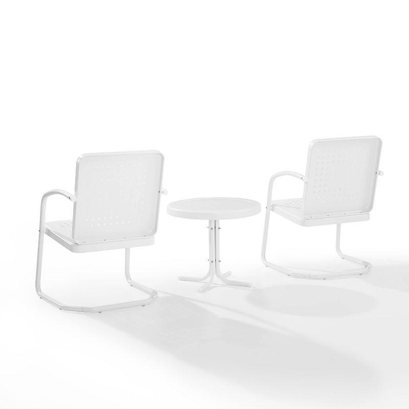 Hashtag Home Burley 3Pc Outdoor Chair Set White Gloss/White Satin - Side Table & 2 Chairs