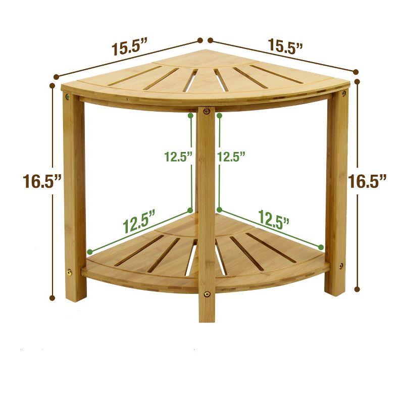 Sorbus 2-Tier Corner Shower Bench with Shelf