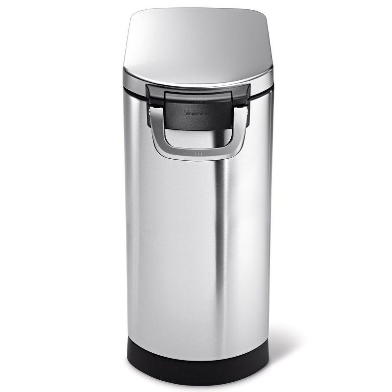 simplehuman Pet Food Storage Container Stainless Steel for Dog Food, Cat Food, and Bird Feed