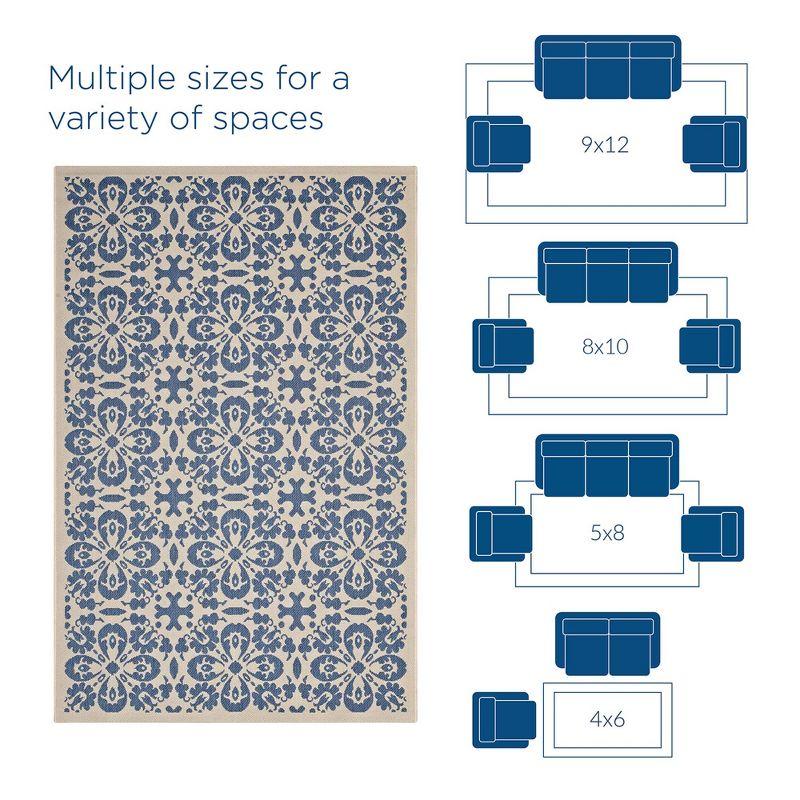 Modway Ariana Vintage Floral Trellis 9x12 Indoor and Outdoor Area Rug