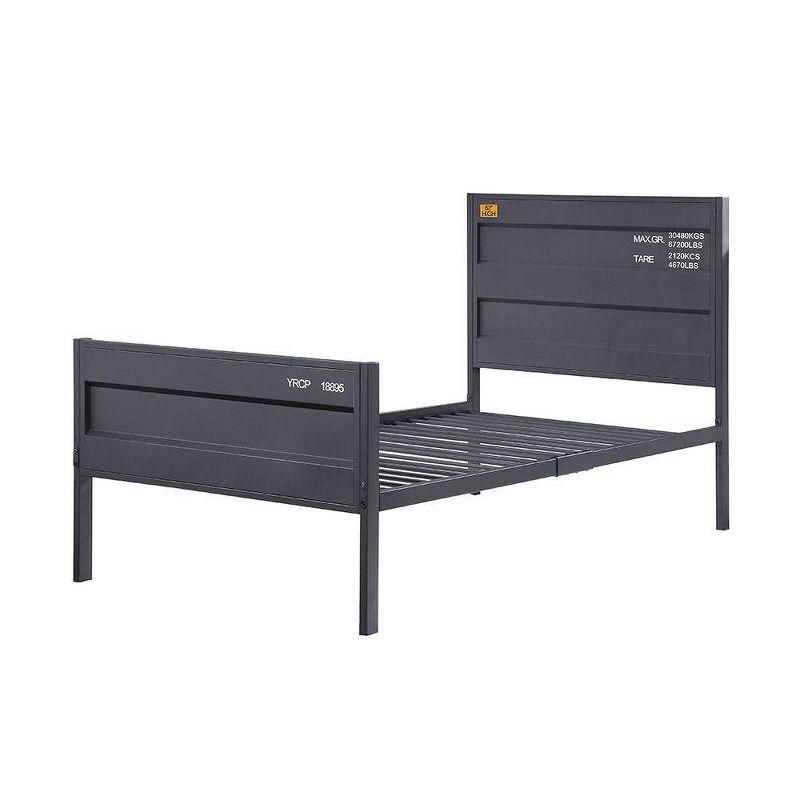 Cargo 79" Full Bed Gunmetal - Acme Furniture: Contemporary Metal Youth Bedroom Furniture, No Box Spring Needed