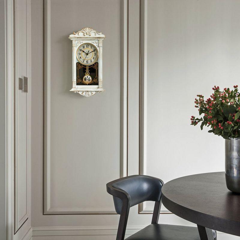 White French Provincial Plastic Pendulum Wall Clock