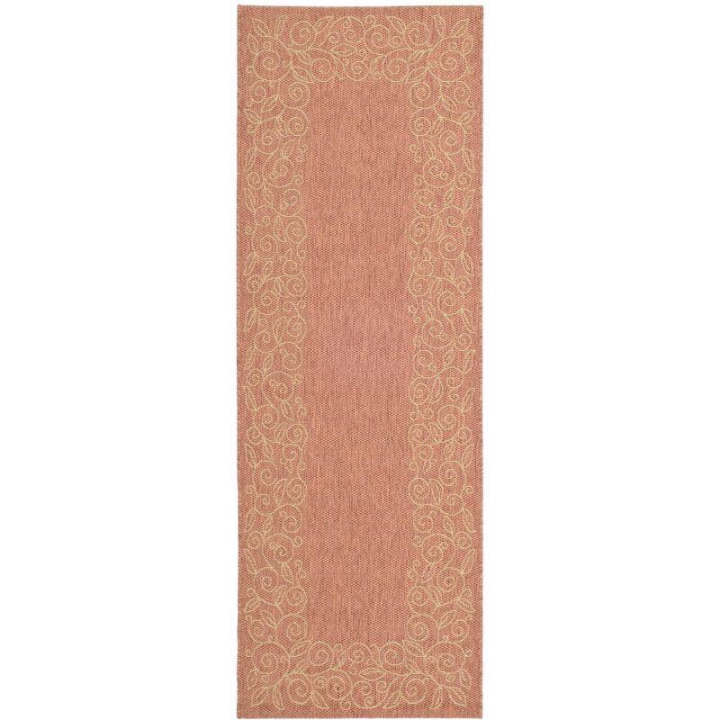 Courtyard CY5139 Power Loomed Indoor and Outdoor Runner Rug - Terracotta/Beige - 2'3"x6'7" - Safavieh