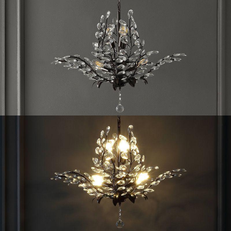 28.5" 7-Light Diantha Contemporary Bohemian Iron/Acrylic LED Pendant Oil Rubbed Bronze/Clear - JONATHAN Y: ETL Listed, Adjustable Height