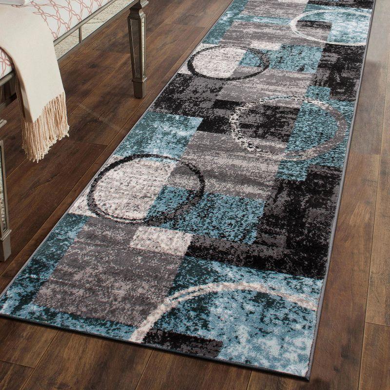 World Rug Gallery Abstract Circle Area Rug - GRAY 2'7"x10'
