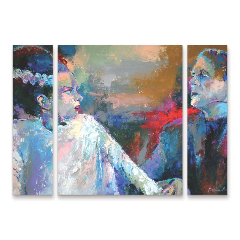 Richard Wallich 'Frankenstein and His Wife' Multi Panel Art Set Large 3 Piece