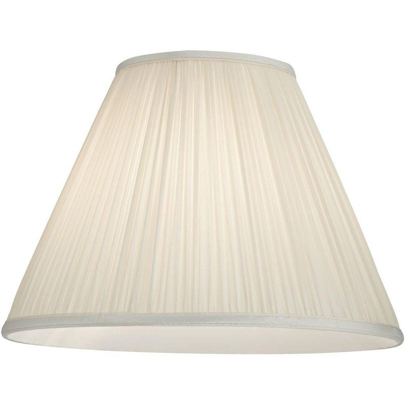 Springcrest Beige Mushroom Pleated Medium Empire Lamp Shade 7" Top x 16" Bottom x 12" Slant x 11.25" High (Spider) Replacement with Harp and Finial