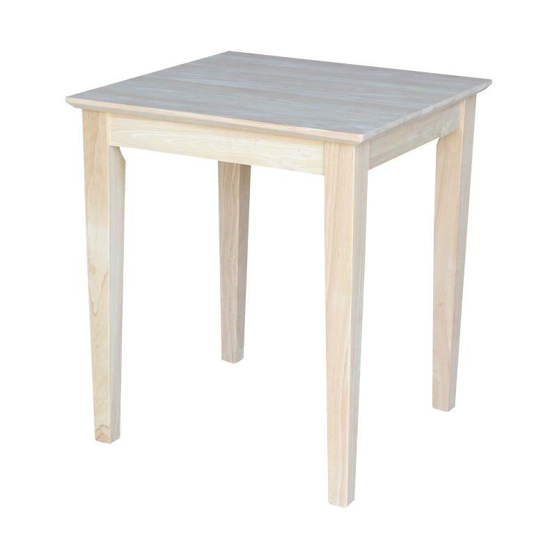 International Concepts Shaker Tall End Table: Hardwood Square Unfinished Accent Furniture