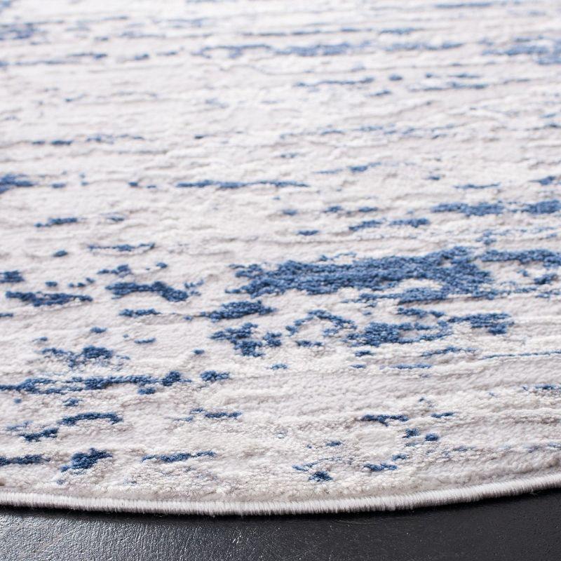 Amelia ALA768 Power Loomed Area Rug - Grey/Navy - 6'7" Round - Safavieh.