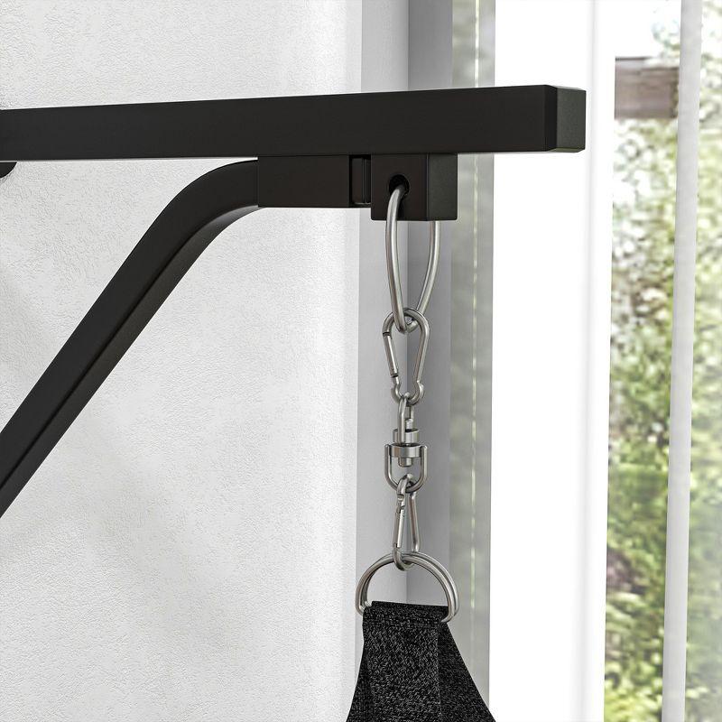 Soozier Heavy Bag Wall Mount Set with Unfilled Punching Bag, Bracket, Boxing Gloves, Hand Wraps, and 360° Swivel Hook