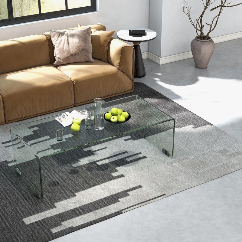 Clear Tempered Glass Modern Coffee Table, 45"