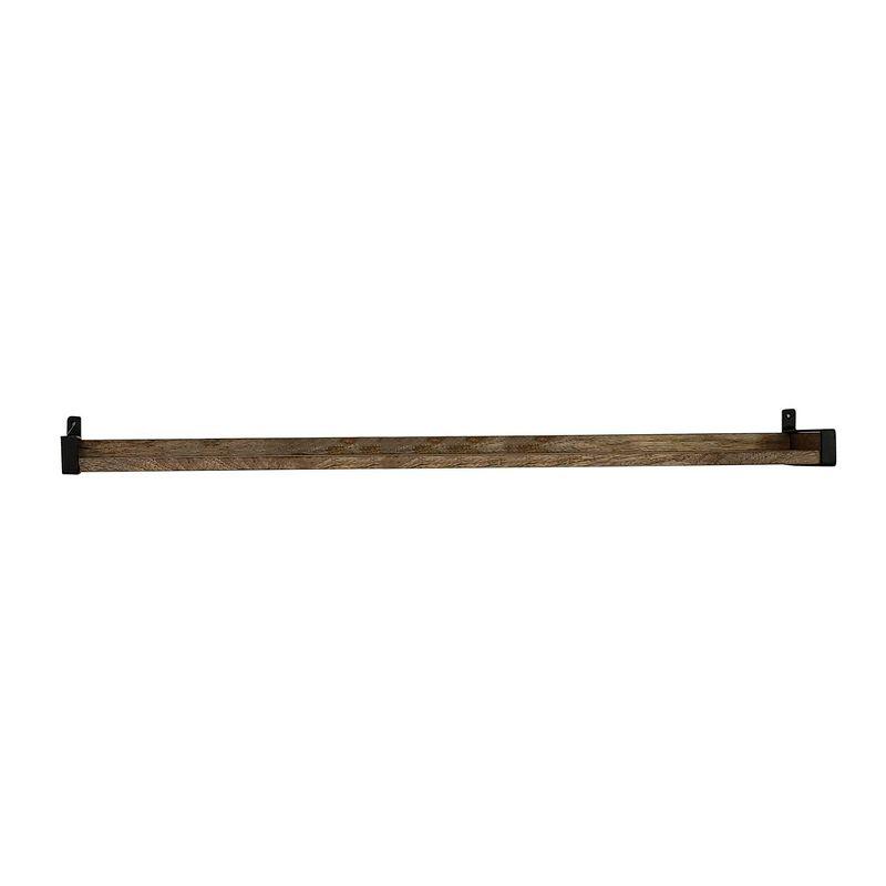 24" Driftwood Solid Wood Industrial Bracket Ledge Wall Shelf