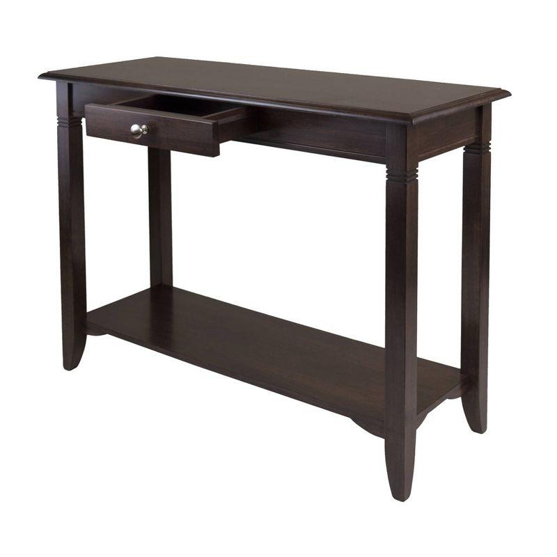 Winsome Nolan Rectangular Console Table with Storage in Cappuccino