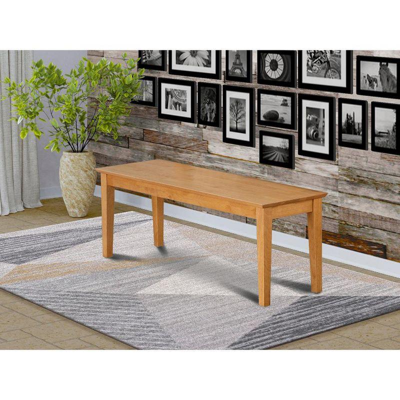 Capri Oak Finish Rectangular Dining Bench