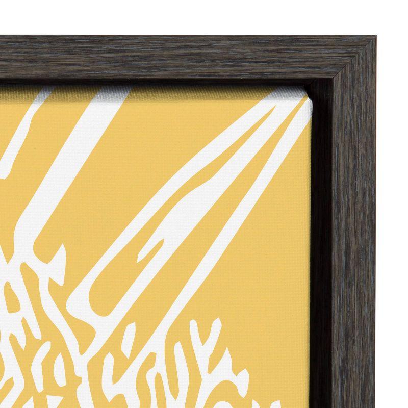 18" x 24" Sylvie Flower in Yellow Framed Wall Canvas by Apricot and Birch - Kate & Laurel All Things Decor