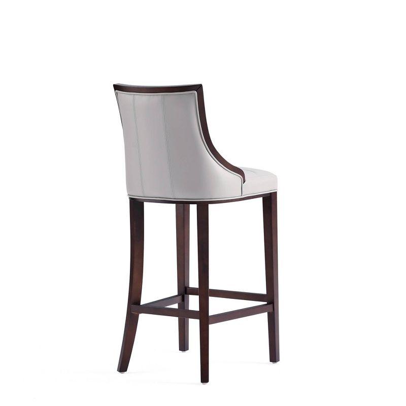 Fifth Avenue Upholstered Beech Wood Faux Leather Barstool Light Gray - Manhattan Comfort: Elegant Counter Chair, Fixed Height