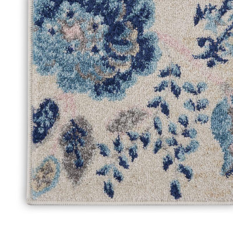 Nourison Tranquil 2' X 4' Ivory/Light Blue Area Rug French Country Eclectic Floral by Nourison