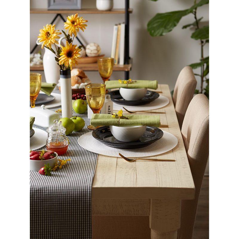 DII Solid Woven Placemat Set 6 Piece, White, 15" Dia