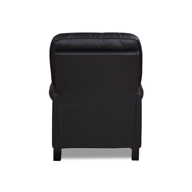 Charlie Design Auden 34" Manual Recliner Accent Chair, Ink Black Bonded Leather