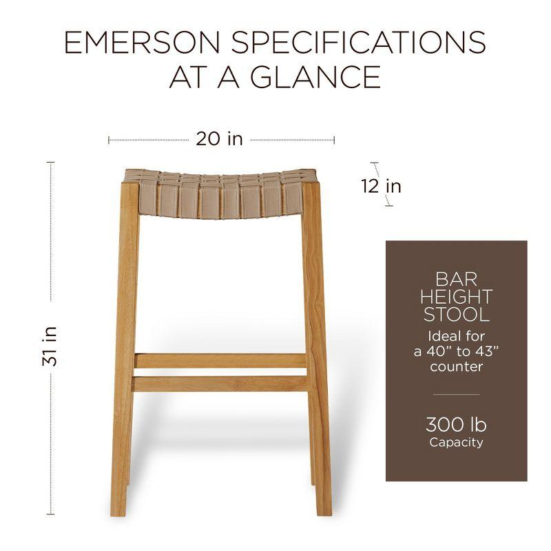 Maven Lane Emerson Kitchen Stool with Vegan Leather Upholstery