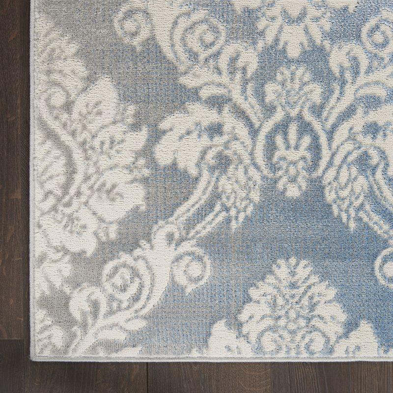 Nourison Elation ETN03 Indoor only Area Rug - Ivory Blue 2'3" x 7'6"