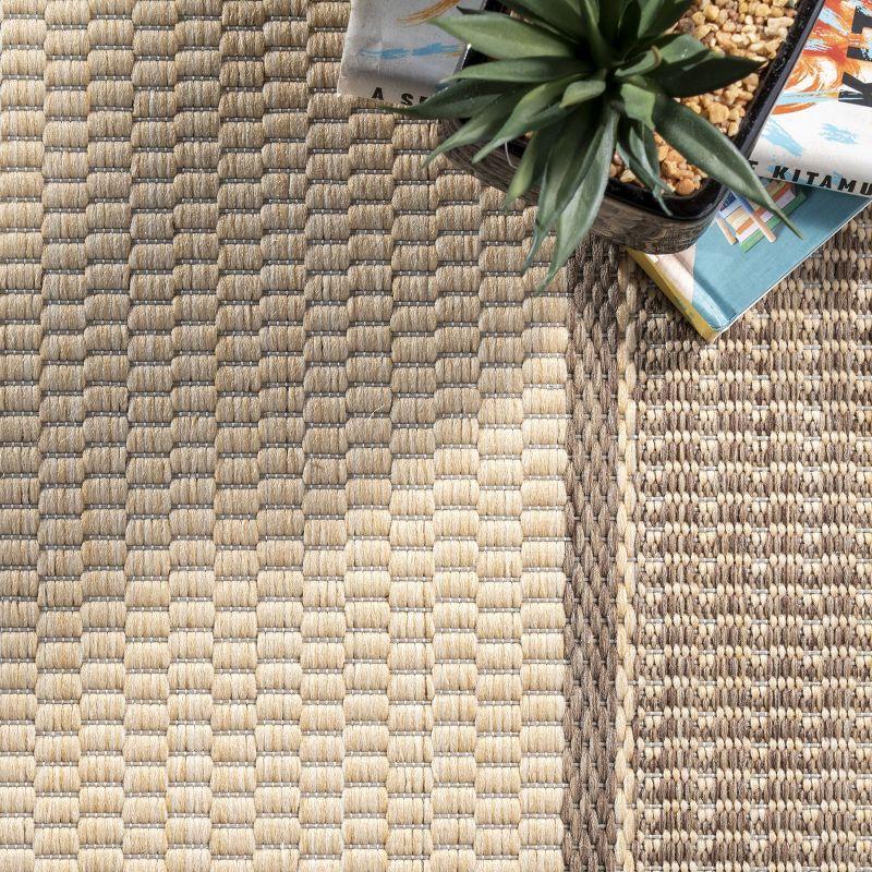 Nuloom Gris Bordered 3x5 Indoor/Outdoor Accent Rug for Living Room Patio Deck Front Porch Entryway Kitchen, Beige/Tan