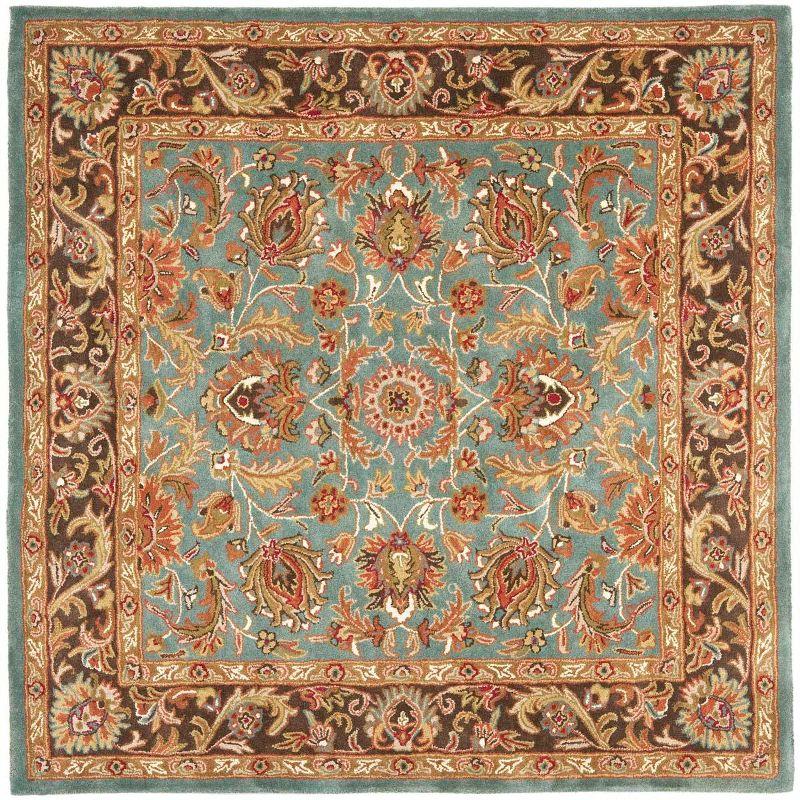 Heritage HG812 Hand Tufted Area Rug - Blue/Brown - 6'x6' - Safavieh.
