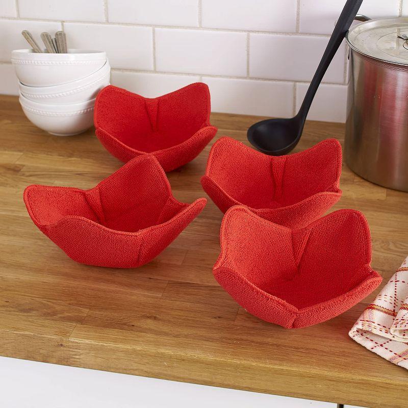 Red Polyester Microwave Bowl Huggers Set of 4