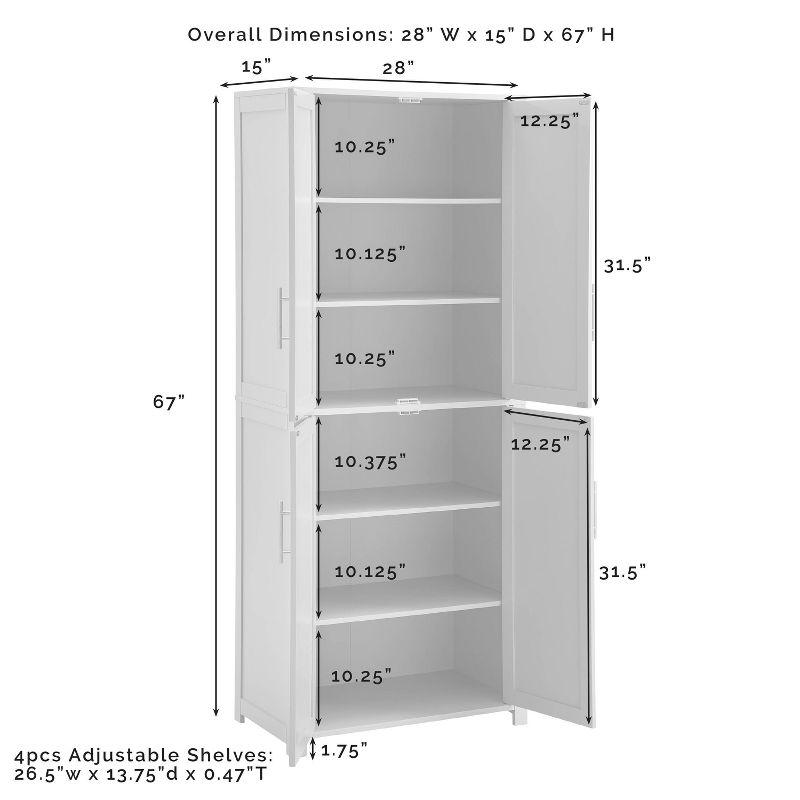 Savannah Tall Pantry Gray - Crosley: Shaker-Style Doors, Adjustable Shelves, Kitchen Storage