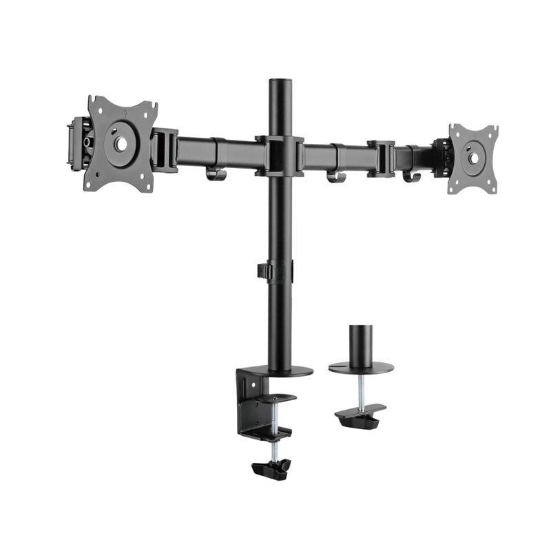 Double Articulated Dual Monitor Desk Mount, Black