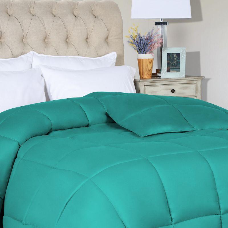 Brushed Microfiber Solid Comforter Reversible Medium Weight Down Alternative Bedding by Blue Nile Mills