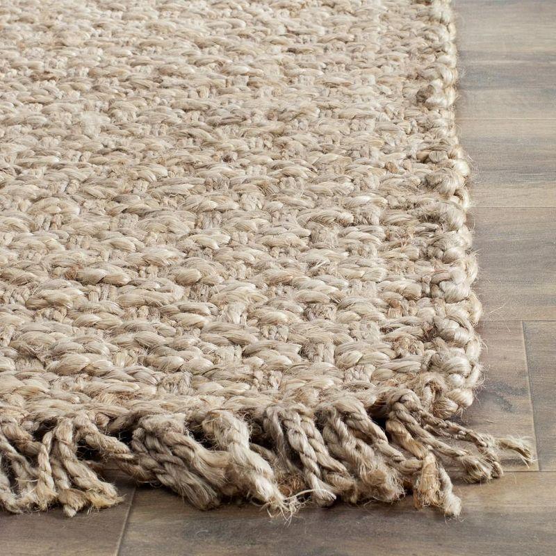 Hand-Knotted Ivory Jute 8' x 10' Non-Slip Area Rug