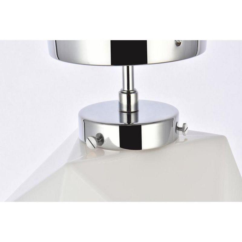 Elegant Lighting Lawrence 1 light chrome and white glass flush mount