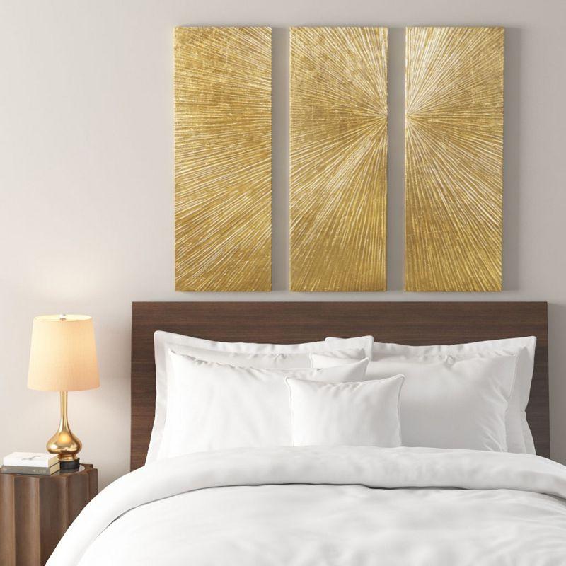 Madison Park Signature Sunburst 3-Piece Hand-Painted Resin Wall Art