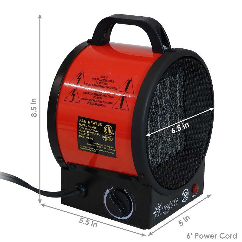 Portable Ceramic 1,500 Watt Red Electric Ceramic Space Heater with Auto-Shut Off