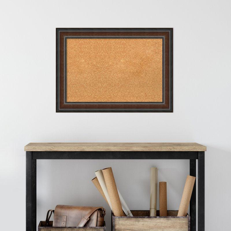 Amanti Art Cyprus Walnut Wood Framed Corkboard, Natural Cork