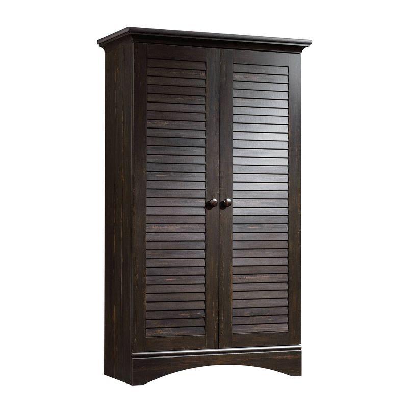 Harbor View Dark Brown MDF Storage Cabinet with Adjustable Shelves