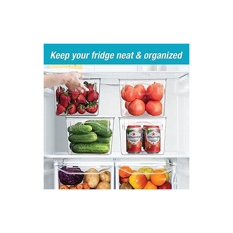 Sorbus Large Plastic Storage Bins with Lids - for Kitchen Organization, Pantry/Storage Organizers, Fridge Organizer - Clear Storage Bins (4 pack)