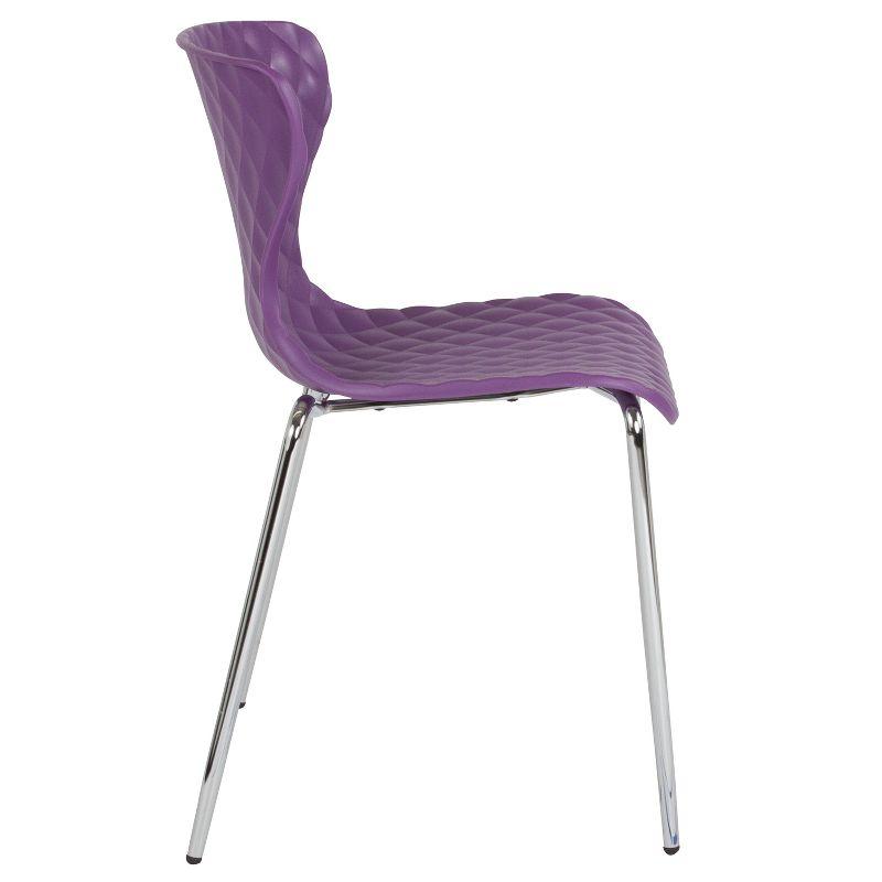 Contemporary Lowell Purple Metal Stackable Chair