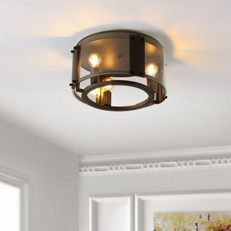 Olen Flush Mount - Black/Chrome - Safavieh.