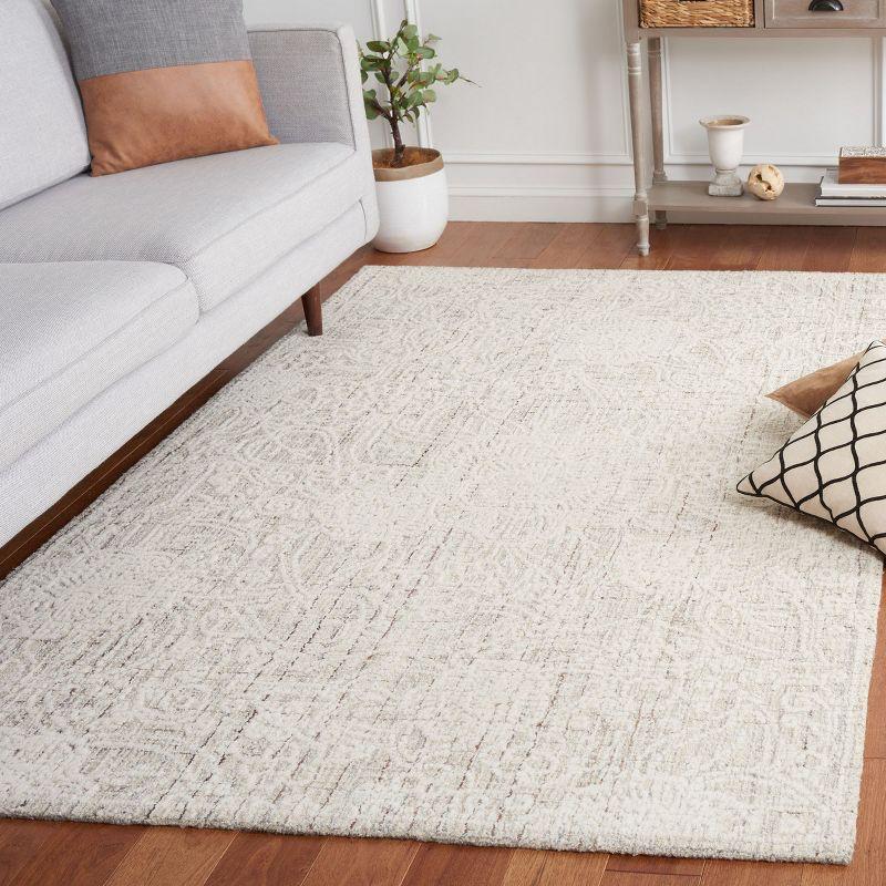 Gray Hand-Tufted Wool Rectangular Area Rug 4' x 6'