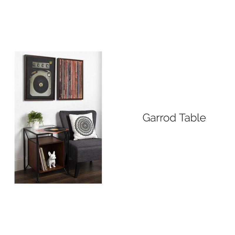 Kate and Laurel Garrod Square Metal Side Table, 18x18x24, Black and Walnut Brown
