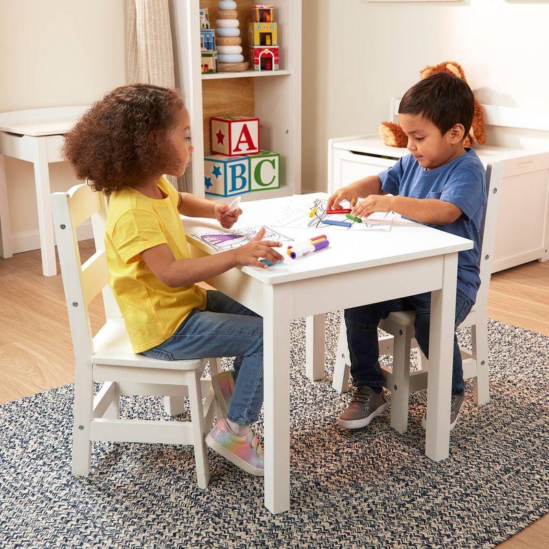 Melissa & Doug Wooden Table and Chairs Set - White