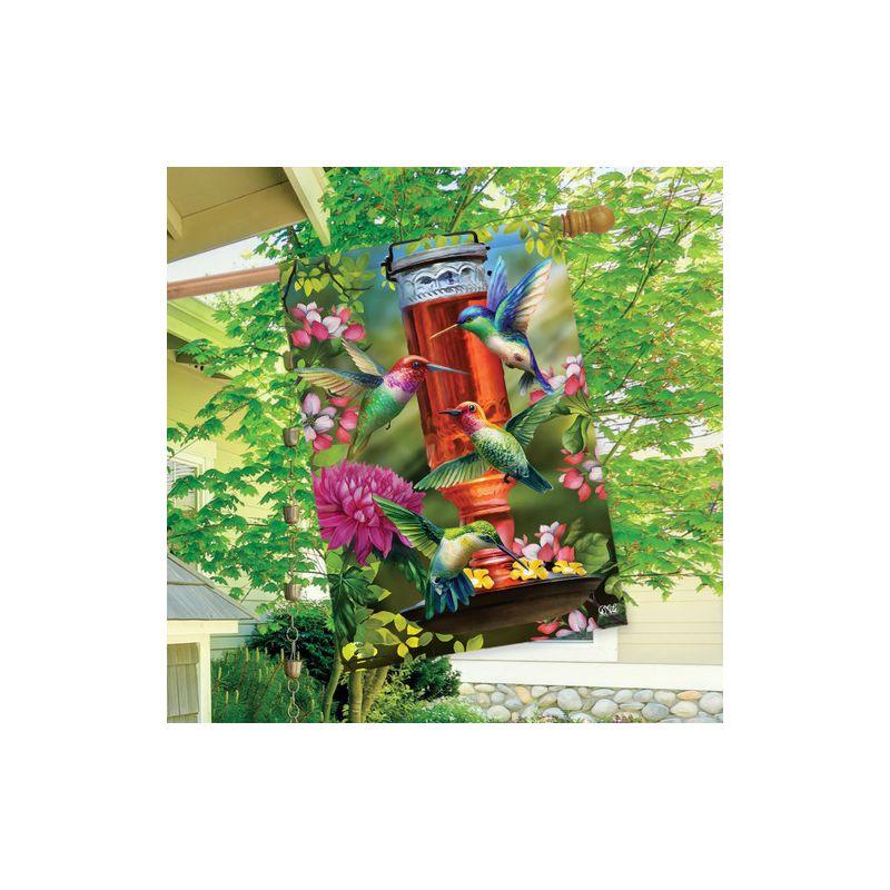 Hummingbird Feeder Spring House Flag Floral 28" x 40" Briarwood Lane