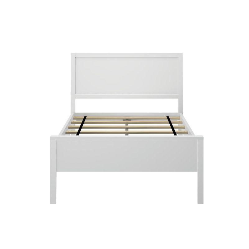 Max & Lily Twin Bed Frame, Solid Wood Classic Platform Bed with Panel Headboard for Kids