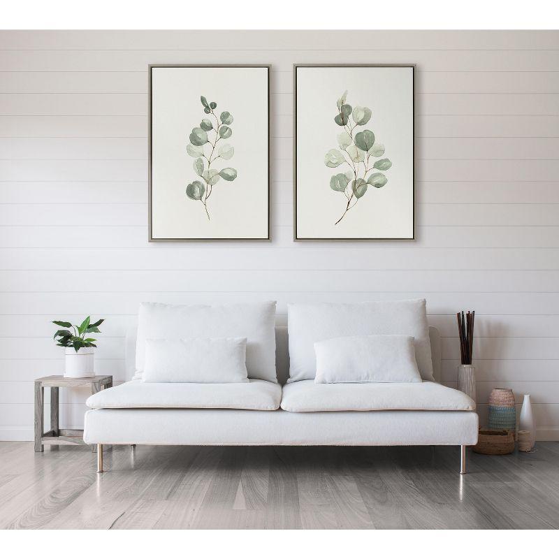 Kate and Laurel Sylvie Eucalyptus Framed Canvas Set by Maja Mitrovic of Makes My Day Happy