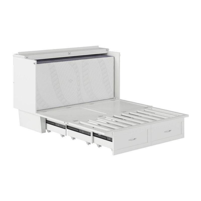 Queen Monroe Murphy Bed Chest with Memory Foam Mattress & USB Charger - AFI