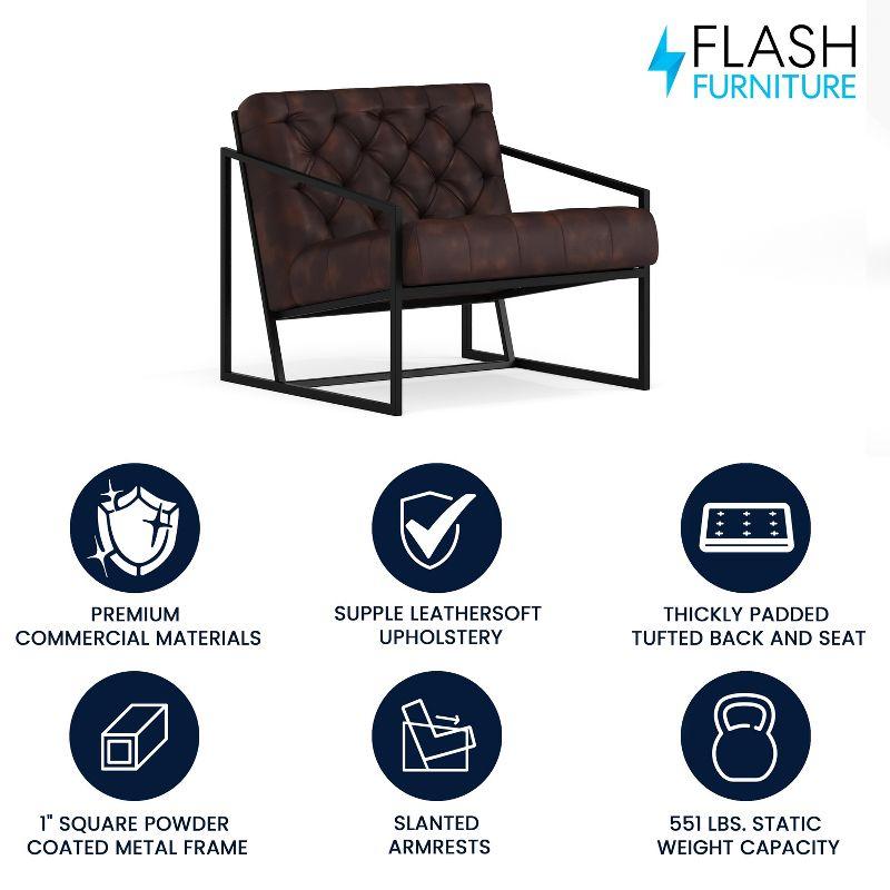 Flash Furniture Hercules Madison Bomber Jacket LeatherSoft Tufted Lounge Chair