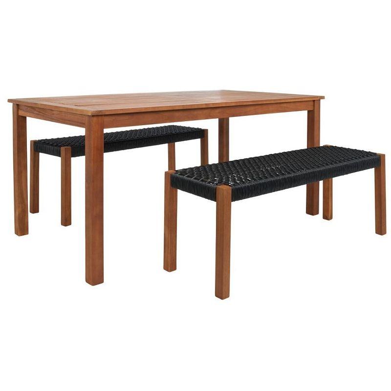 Aquina Patio Outdoor Dining Bench Set  - Safavieh